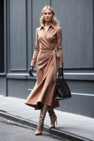 Lexington Dress in Beige - SIMOVSKA