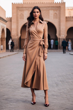 Lexington Dress in Beige - SIMOVSKA