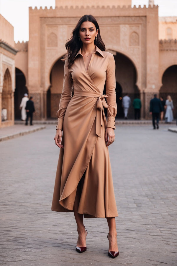 Lexington Dress in Beige - SIMOVSKA