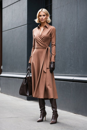 Lexington Dress in Beige - SIMOVSKA