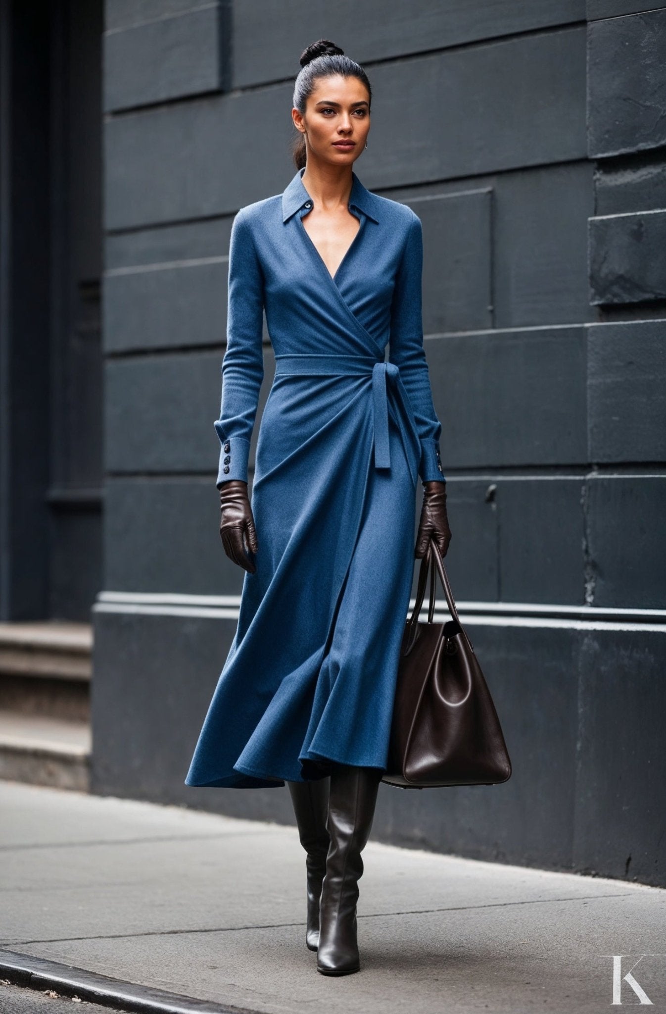 Lexington Dress in Independence Blue - SIMOVSKA