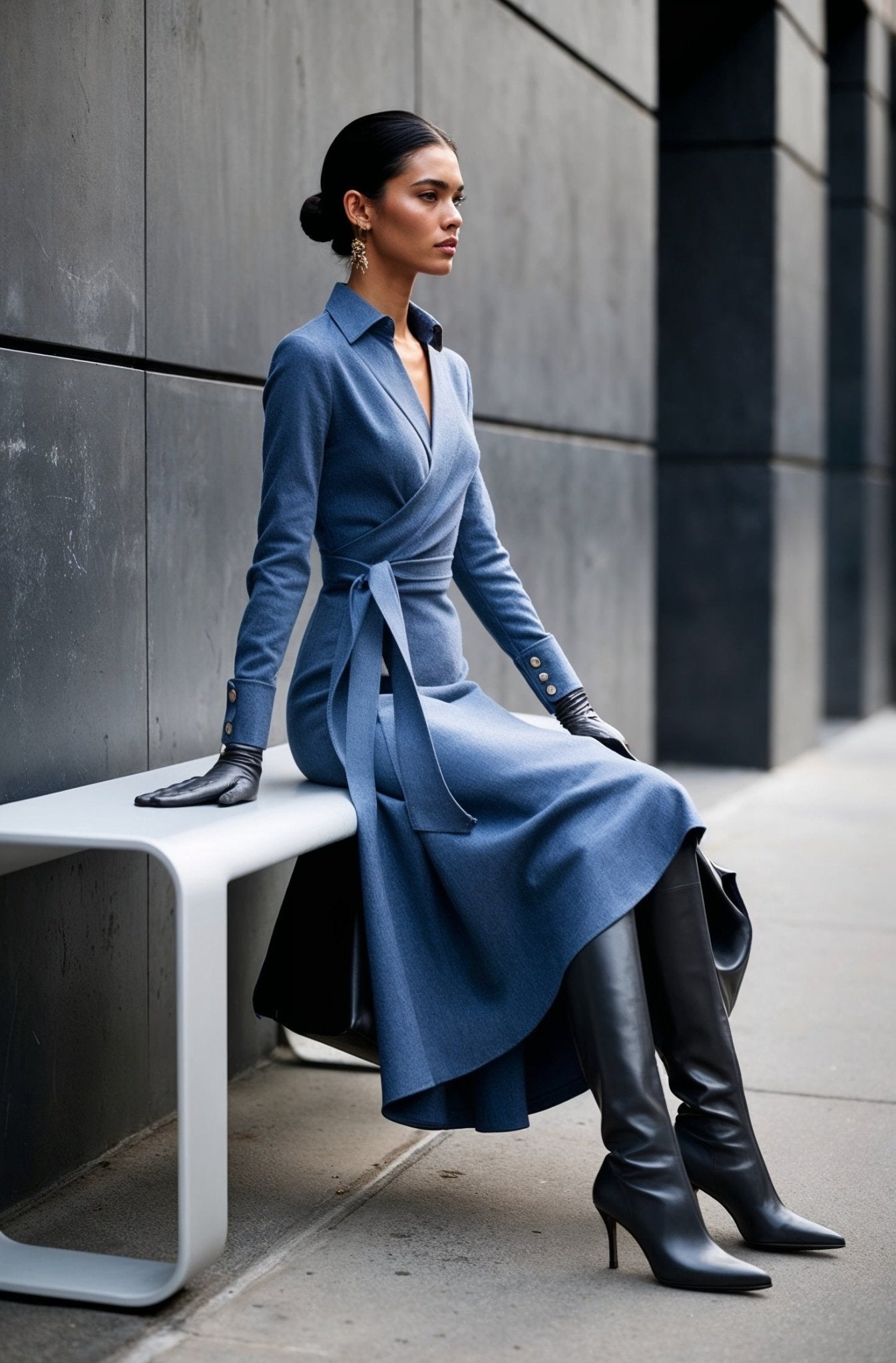Lexington Dress in Independence Blue - SIMOVSKA