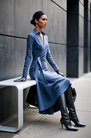 Lexington Dress in Independence Blue - SIMOVSKA
