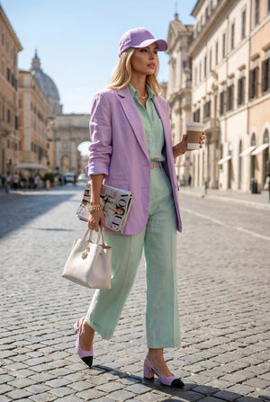 Light Purple Linen Blazer - SIMOVSKA