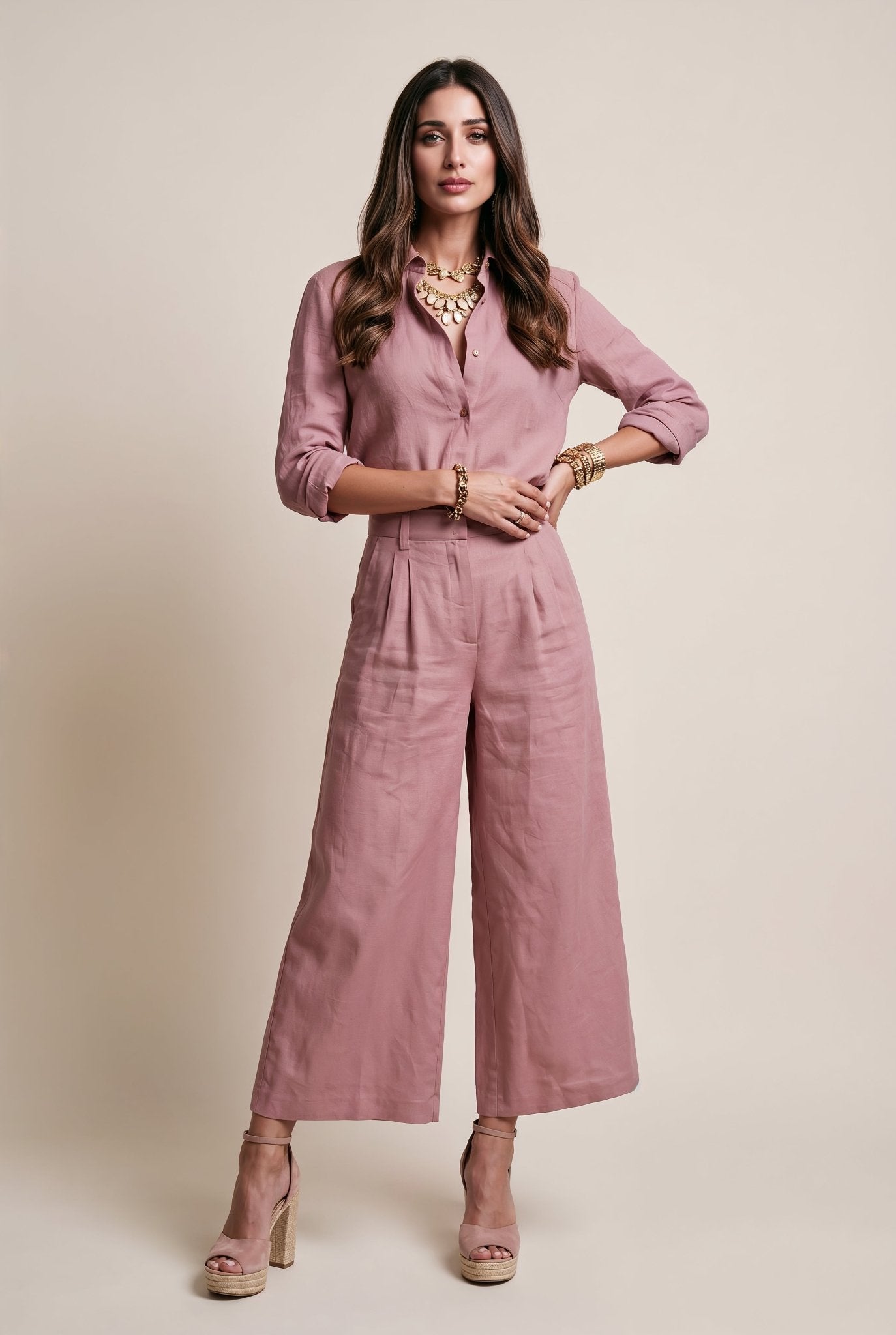 Livia Linen Set in - Mauve - SIMOVSKA