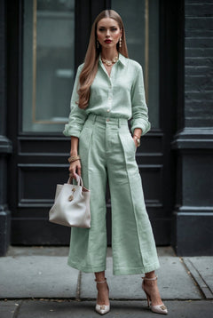 Livia Linen Set in - Mint - SIMOVSKA