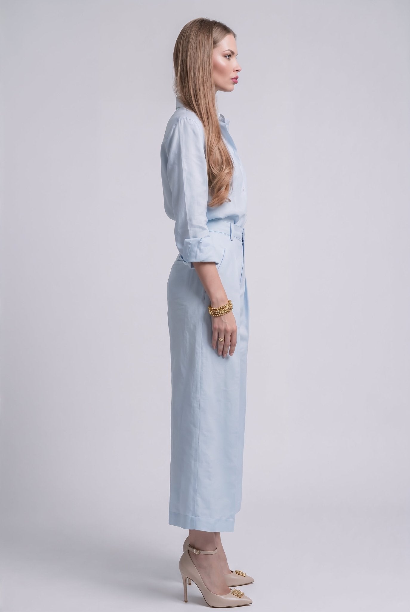 Livia Linen Set in - Powder Blue - SIMOVSKA