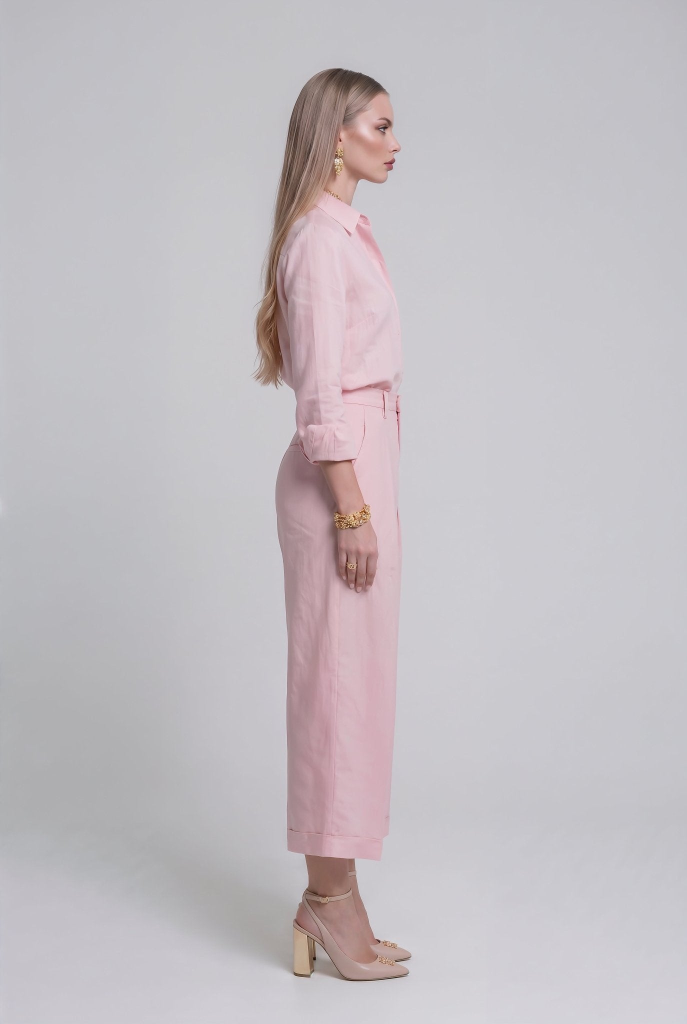Livia Linen Set in - Soft Pink - SIMOVSKA