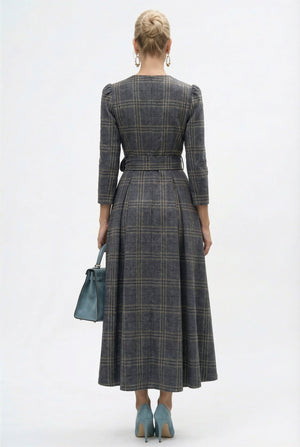 Majestic Dress — Charcoal Jacquard - SIMOVSKA