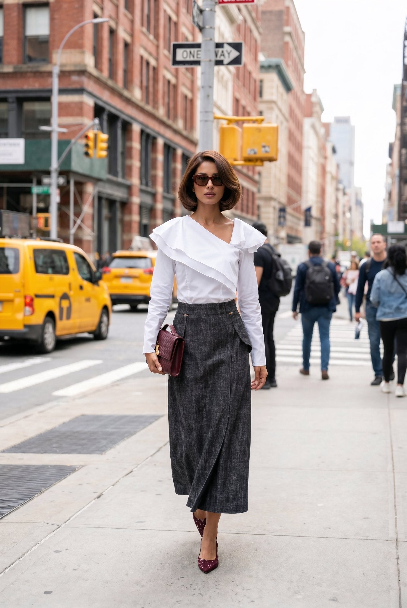 Margot Skirt in Heathered Black - SIMOVSKA