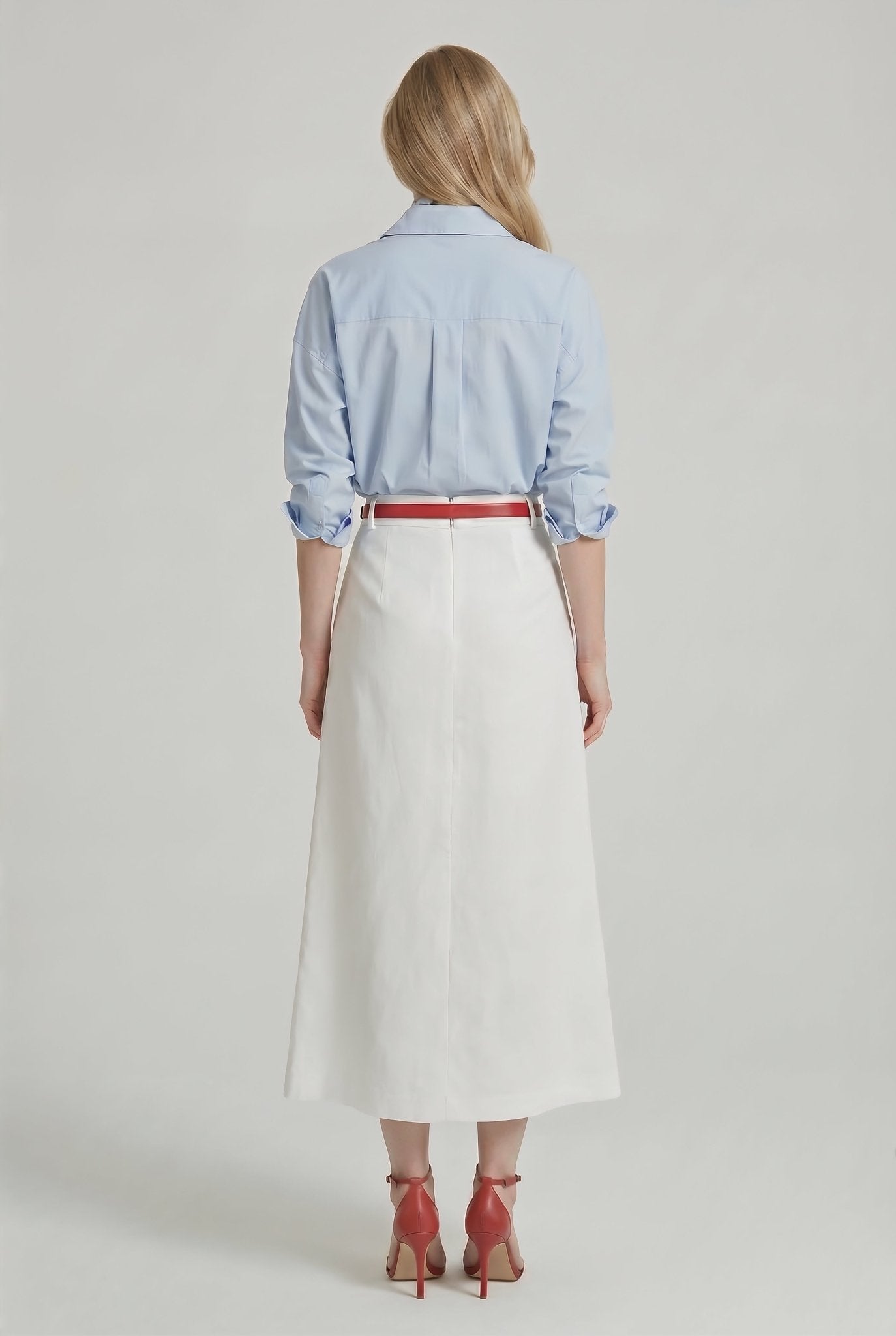 Margot Skirt in White Denim - SIMOVSKA