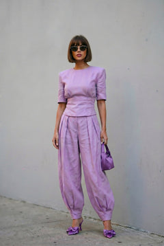 Marisa Linen Set - Soft Lilac - SIMOVSKA