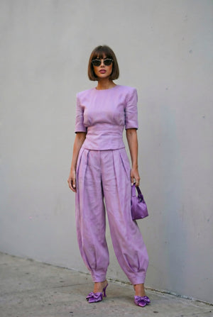 Marisa Linen Set - Soft Lilac - SIMOVSKA