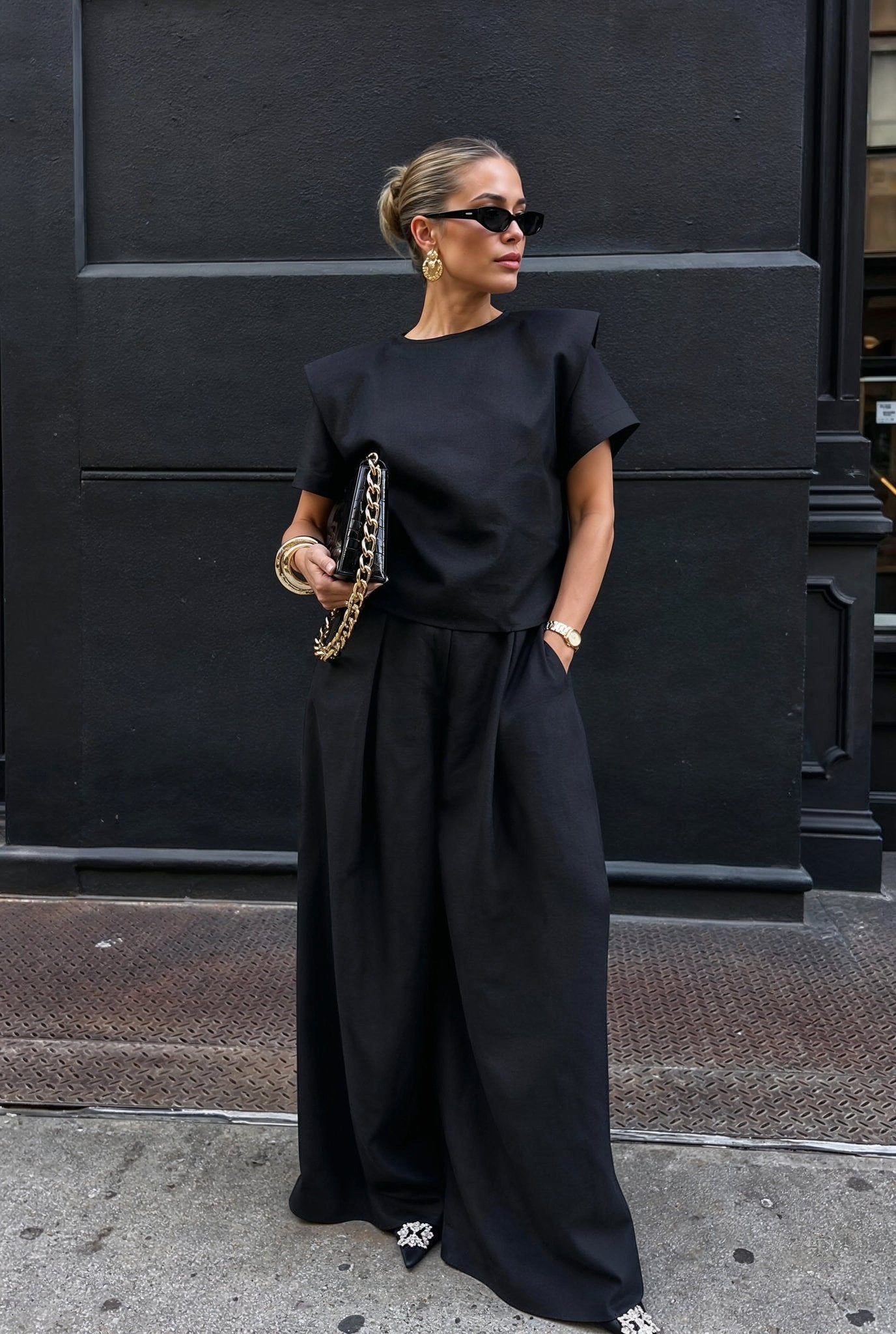 Monaco Linen Set - Black - SIMOVSKA