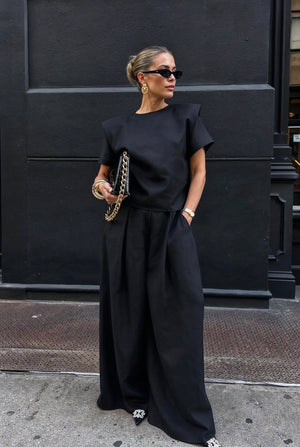 Monaco Linen Set - Black - SIMOVSKA