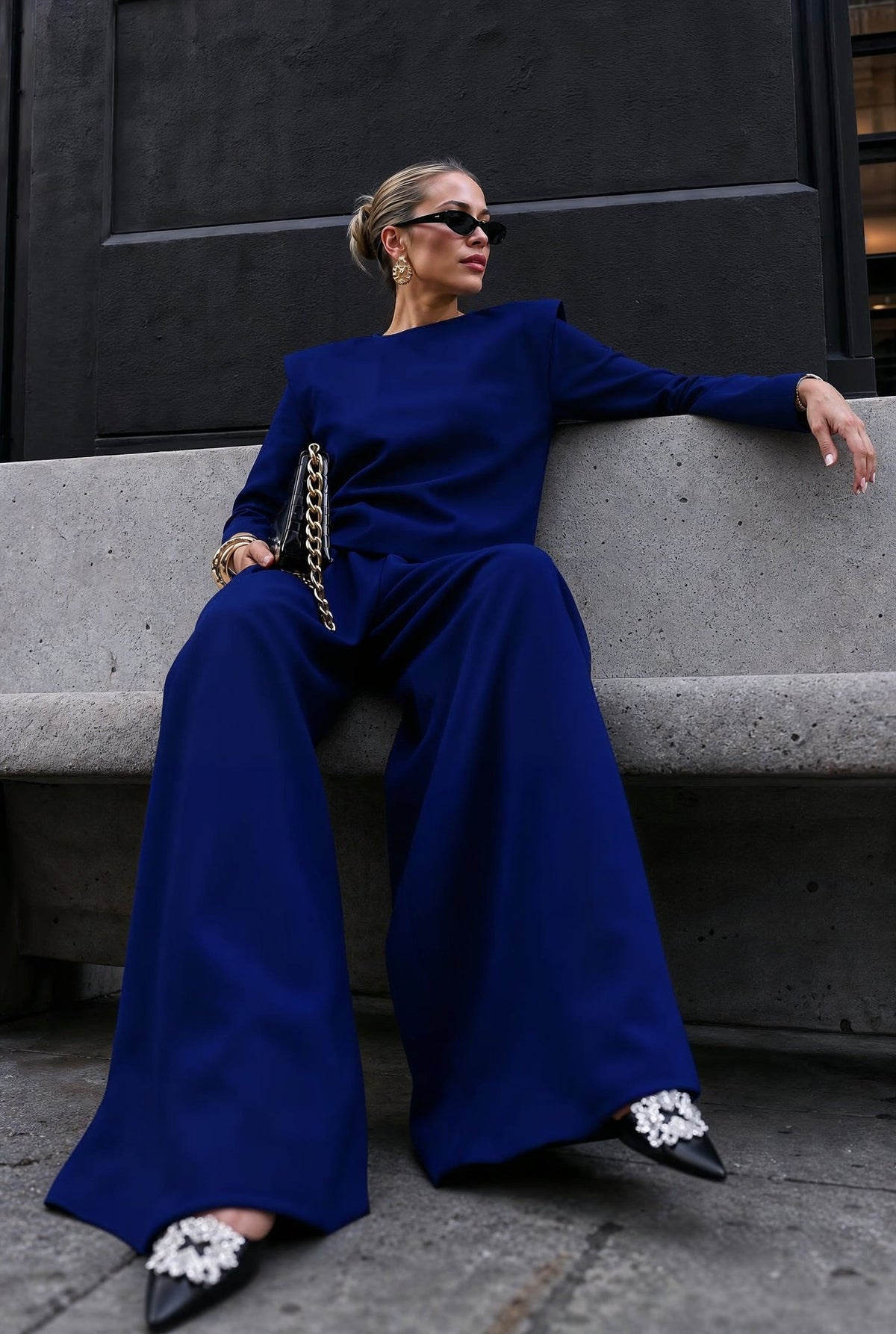 Monaco Set in Cobalt Blue Twill - SIMOVSKA