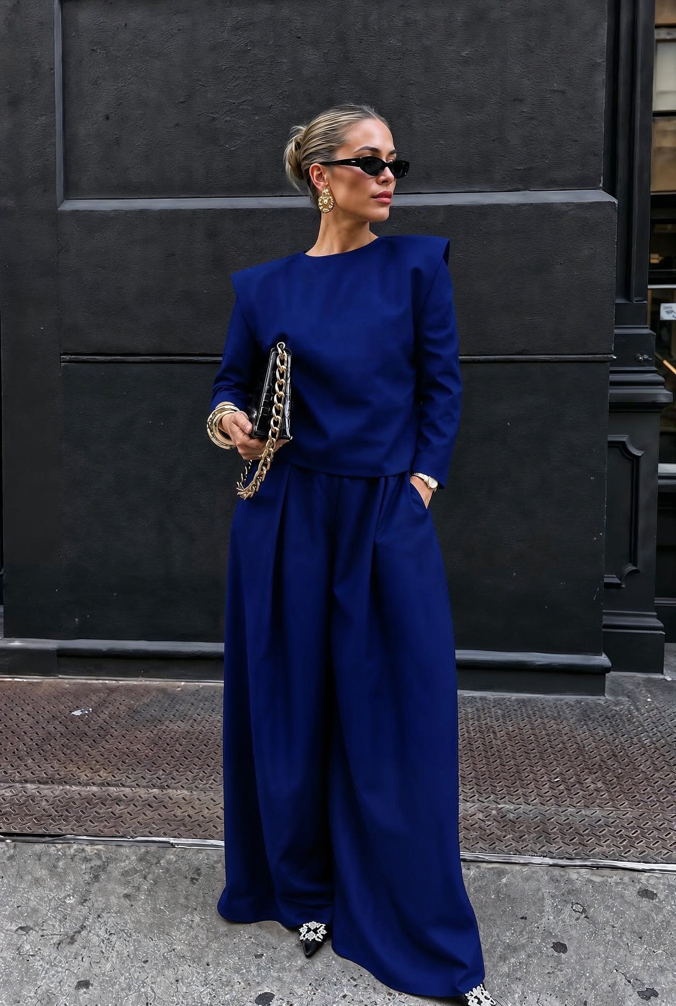 Monaco Set in Cobalt Blue Twill - SIMOVSKA