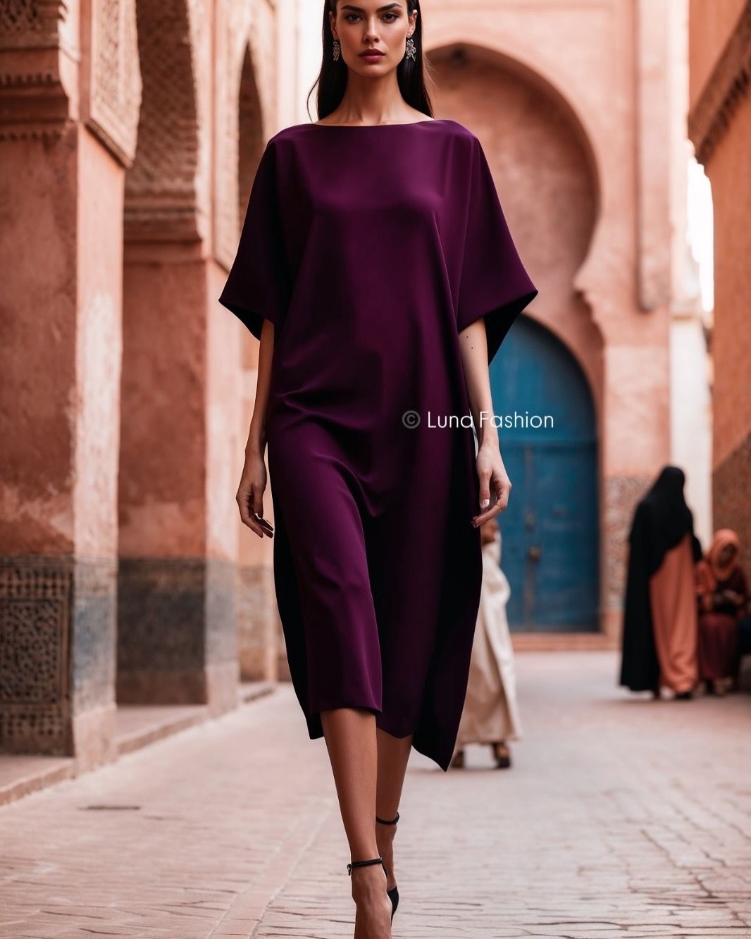 Morocco Dress in Burgundy - SIMOVSKA