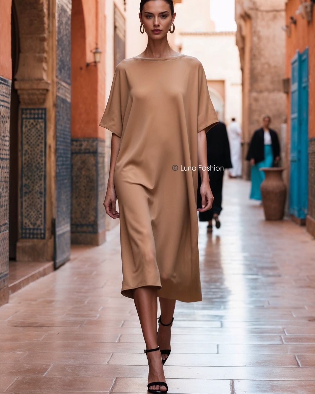 Morocco Dress in Camel Beige - SIMOVSKA