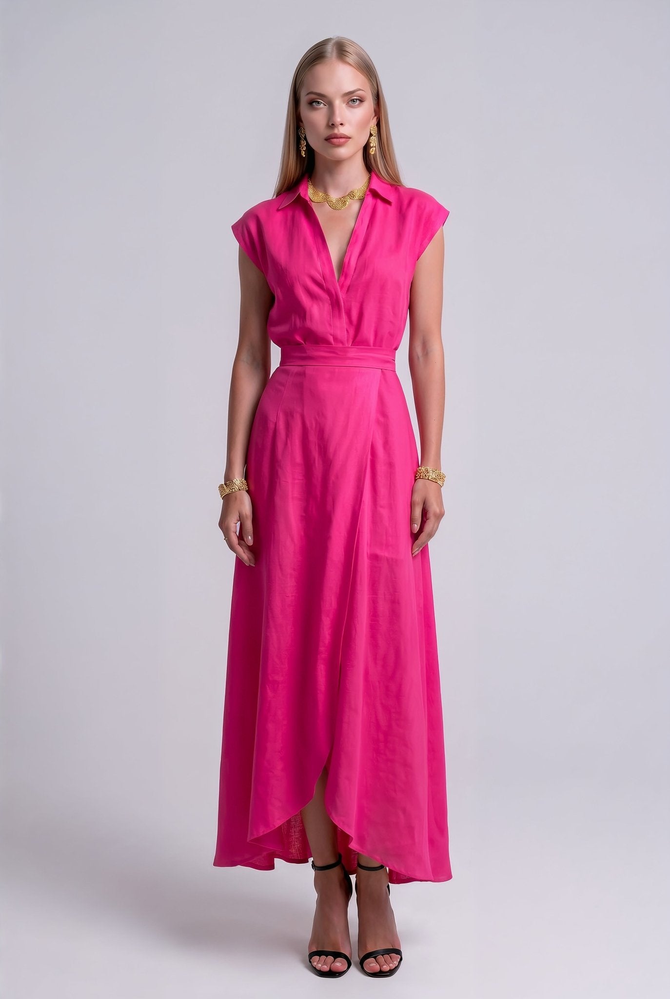 Mykonos Set - Fuchsia Pink Linen - SIMOVSKA
