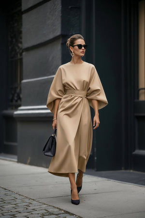 Nuvé Dress – in Beige - SIMOVSKA