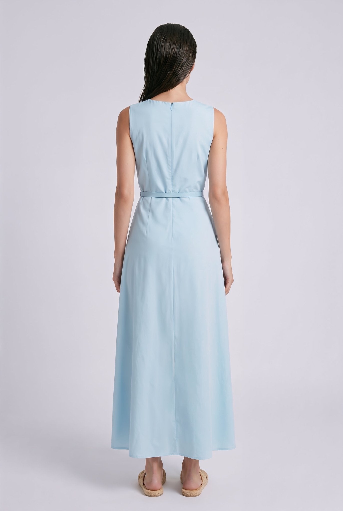 Paros Dress – Light Blue Pure Linen - SIMOVSKA