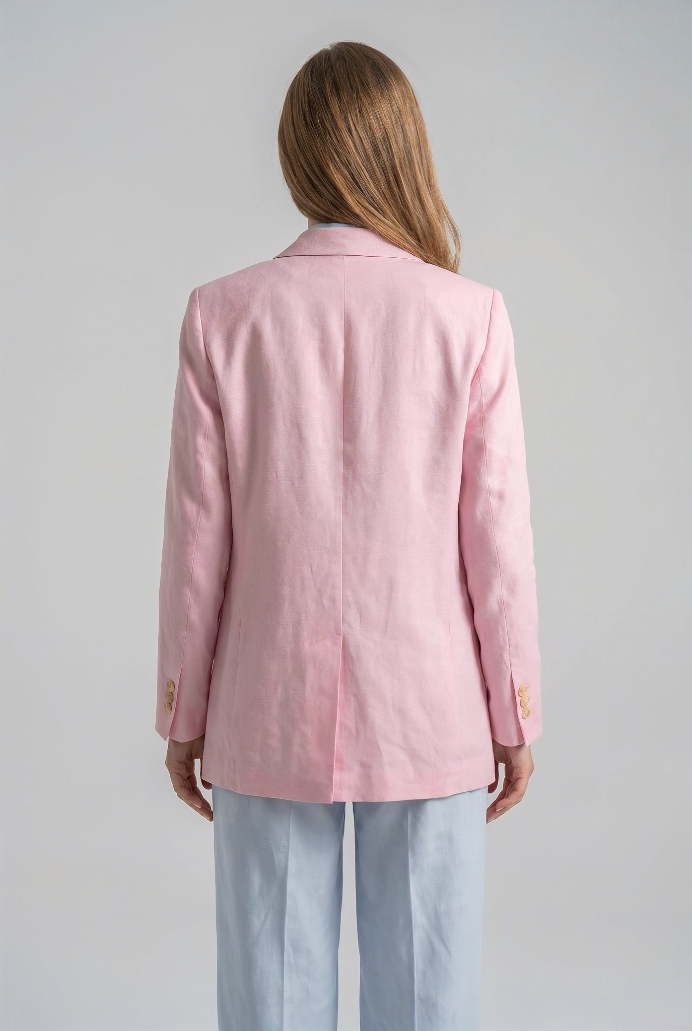 Pink Linen Blazer - SIMOVSKA