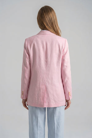 Pink Linen Blazer - SIMOVSKA