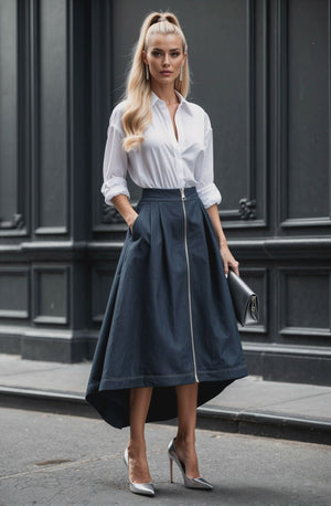 Metropolitan Skirt in Blue denim