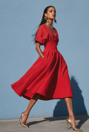 Rossa Dress – Red Crepe Viscose
