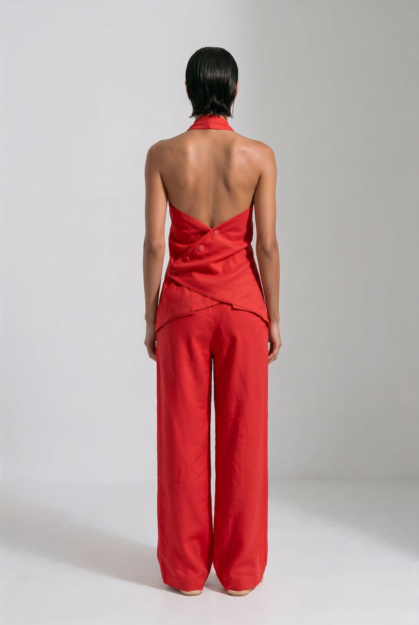 Santorini Set – Red Pure Linen - SIMOVSKA