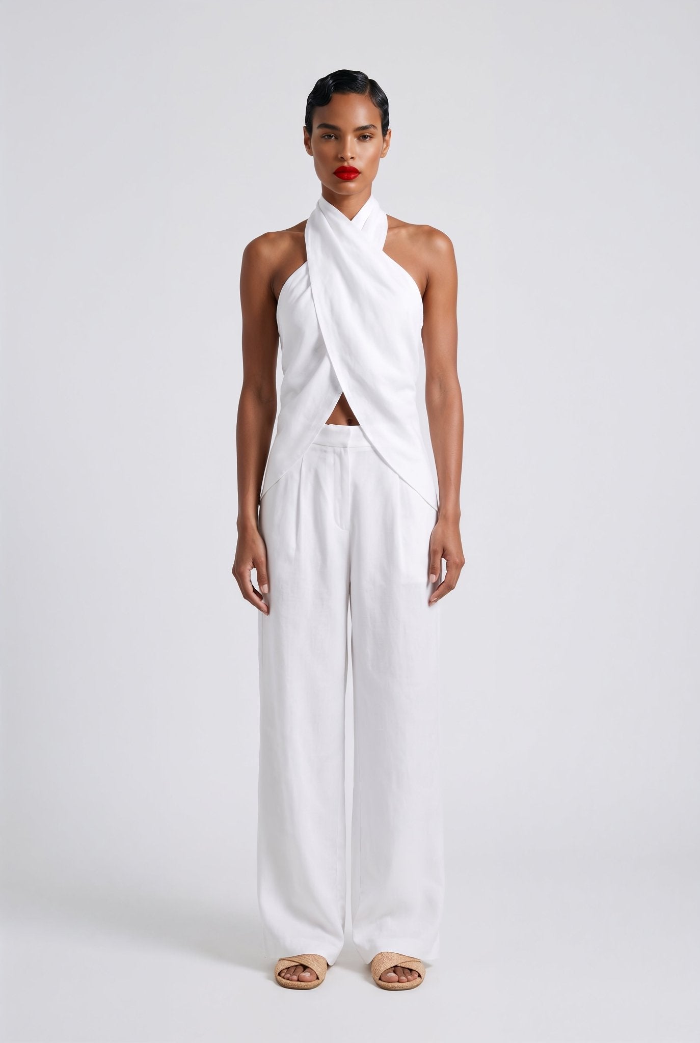 Santorini Set – White Pure Linen - SIMOVSKA