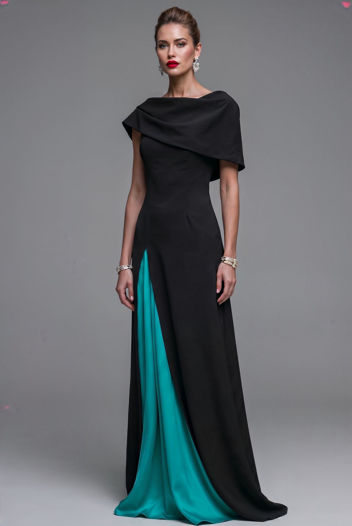 Seraphina Gown Black / Turquoise L Seraphina Gown Black / Turquoise L
