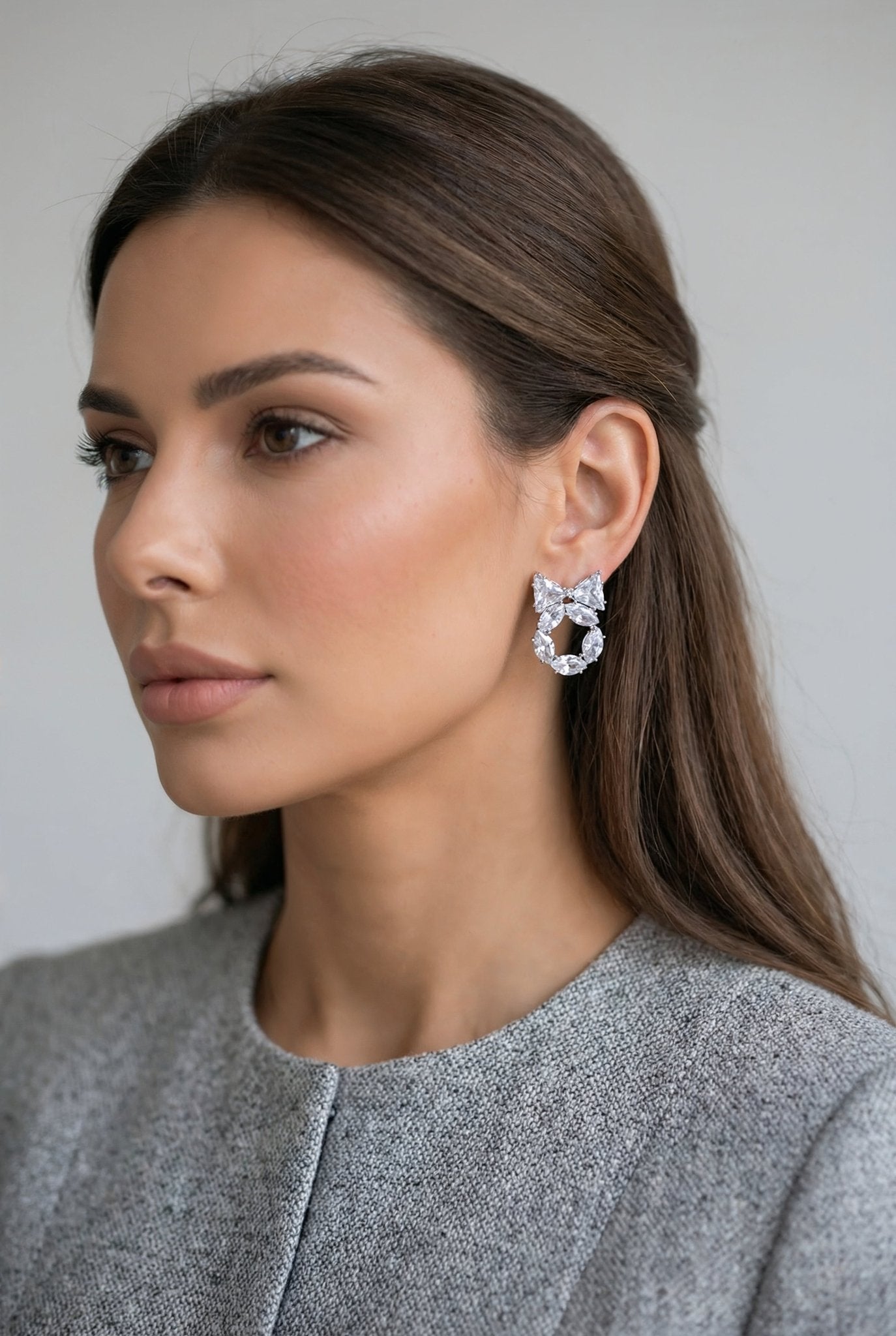 Silver Crystal Cluster Earrings - SIMOVSKA