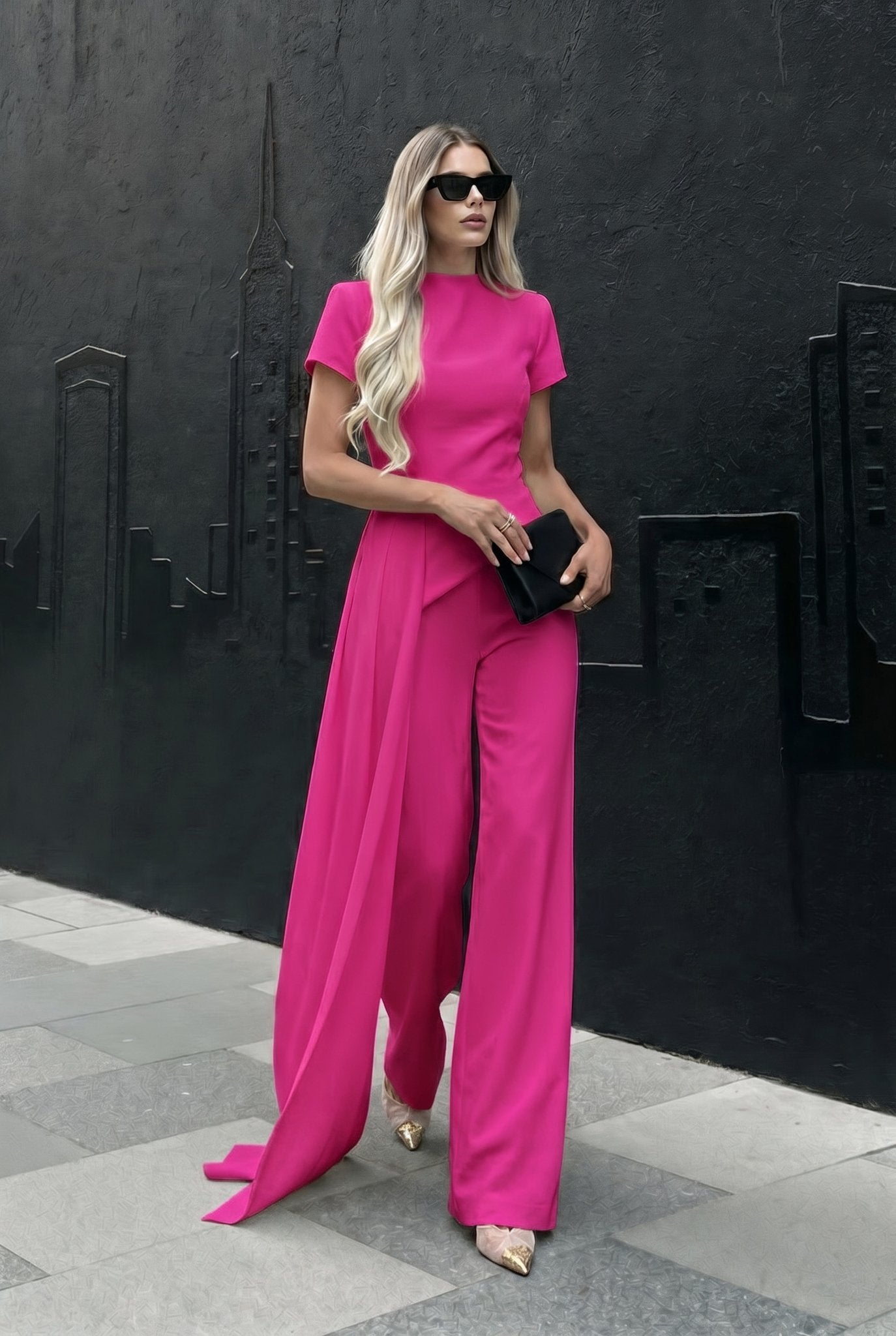 Simone Drape Set in Pink - SIMOVSKA