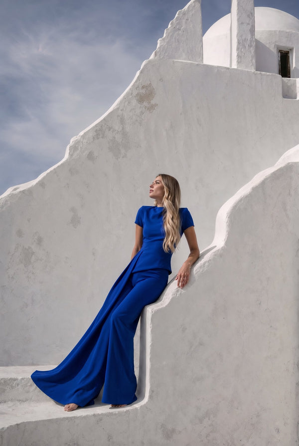 Simone Drape Set in Royal Blue - SIMOVSKA