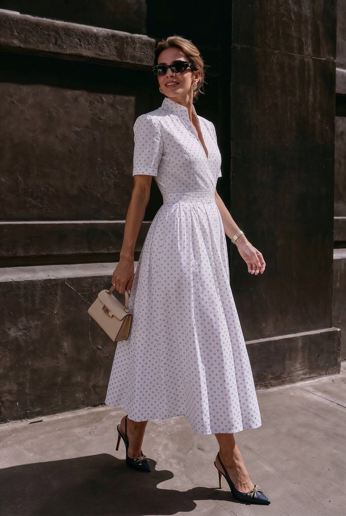 Sorrento Dress – White Micro Floral - SIMOVSKA