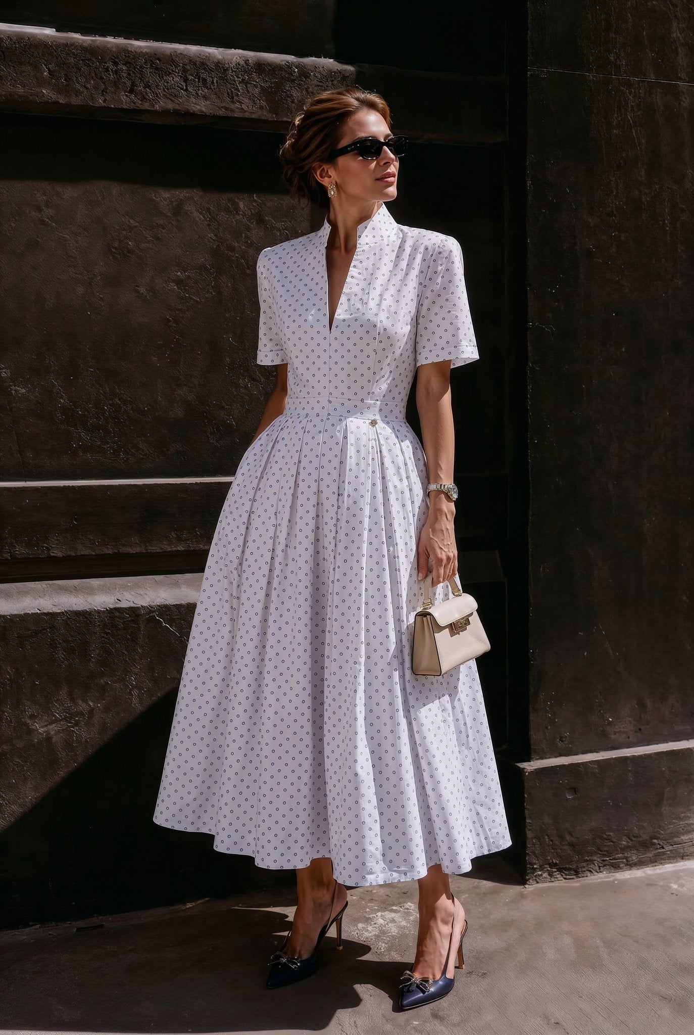 Sorrento Dress – White Micro Floral - SIMOVSKA