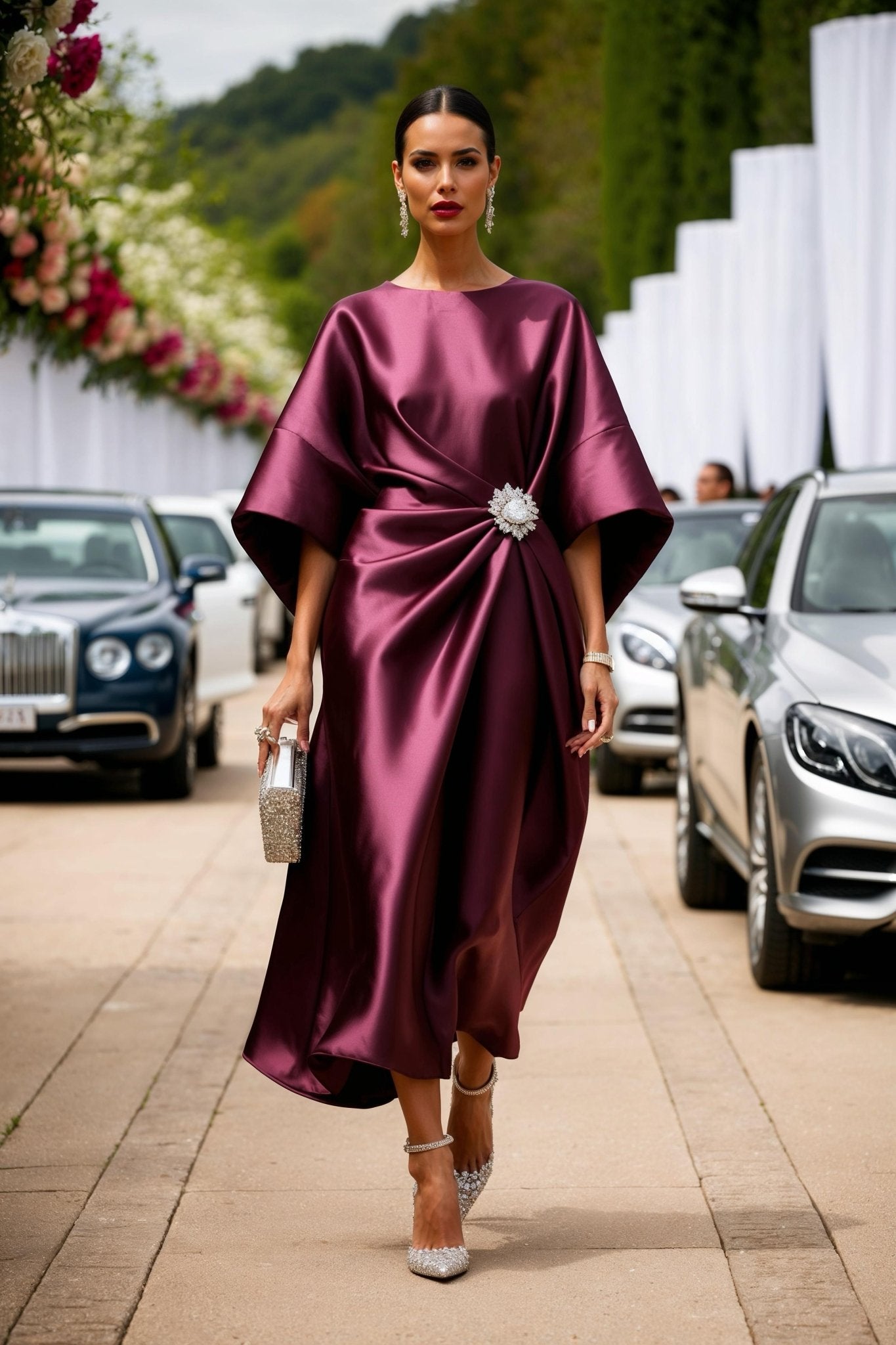 The Dama Dress in Royal Garnet - SIMOVSKA
