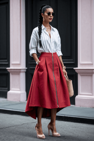 The Portofino Shirt in White with Blue Stripes - SIMOVSKA