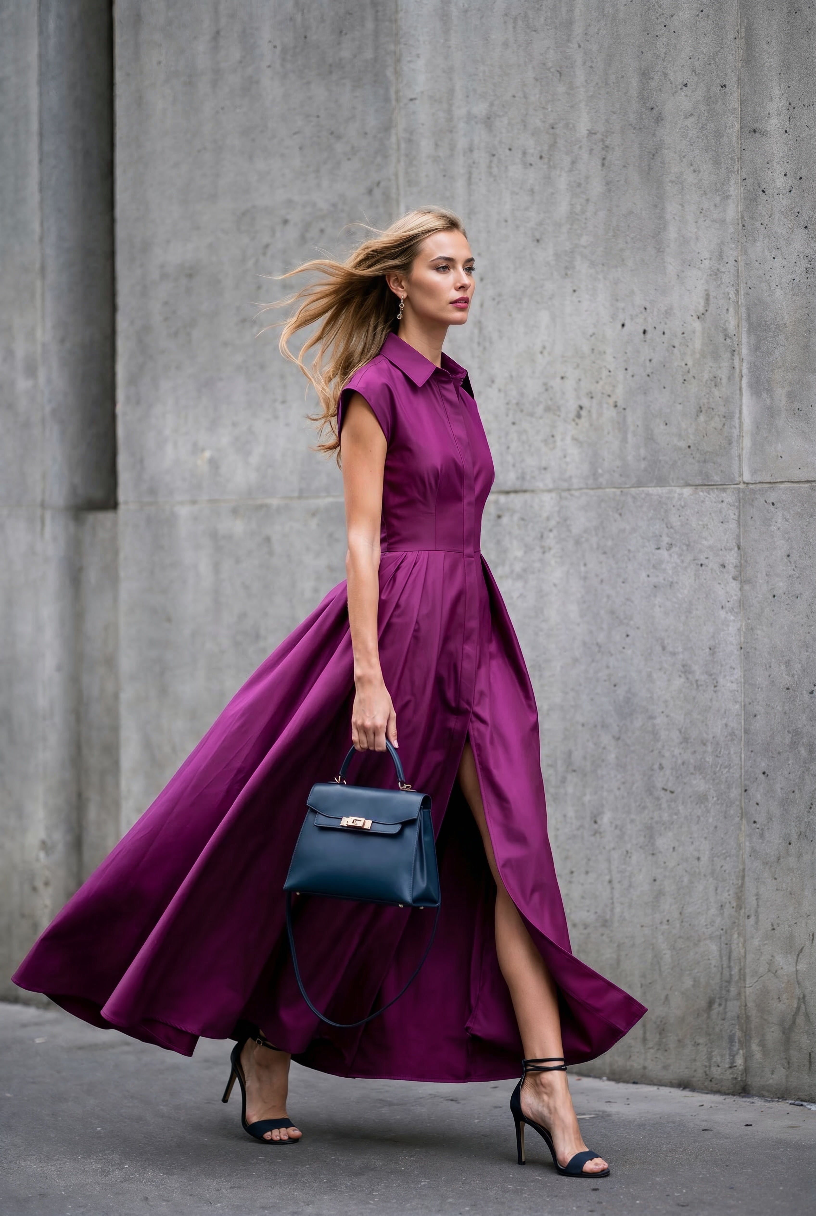 Callas Dress in Violet