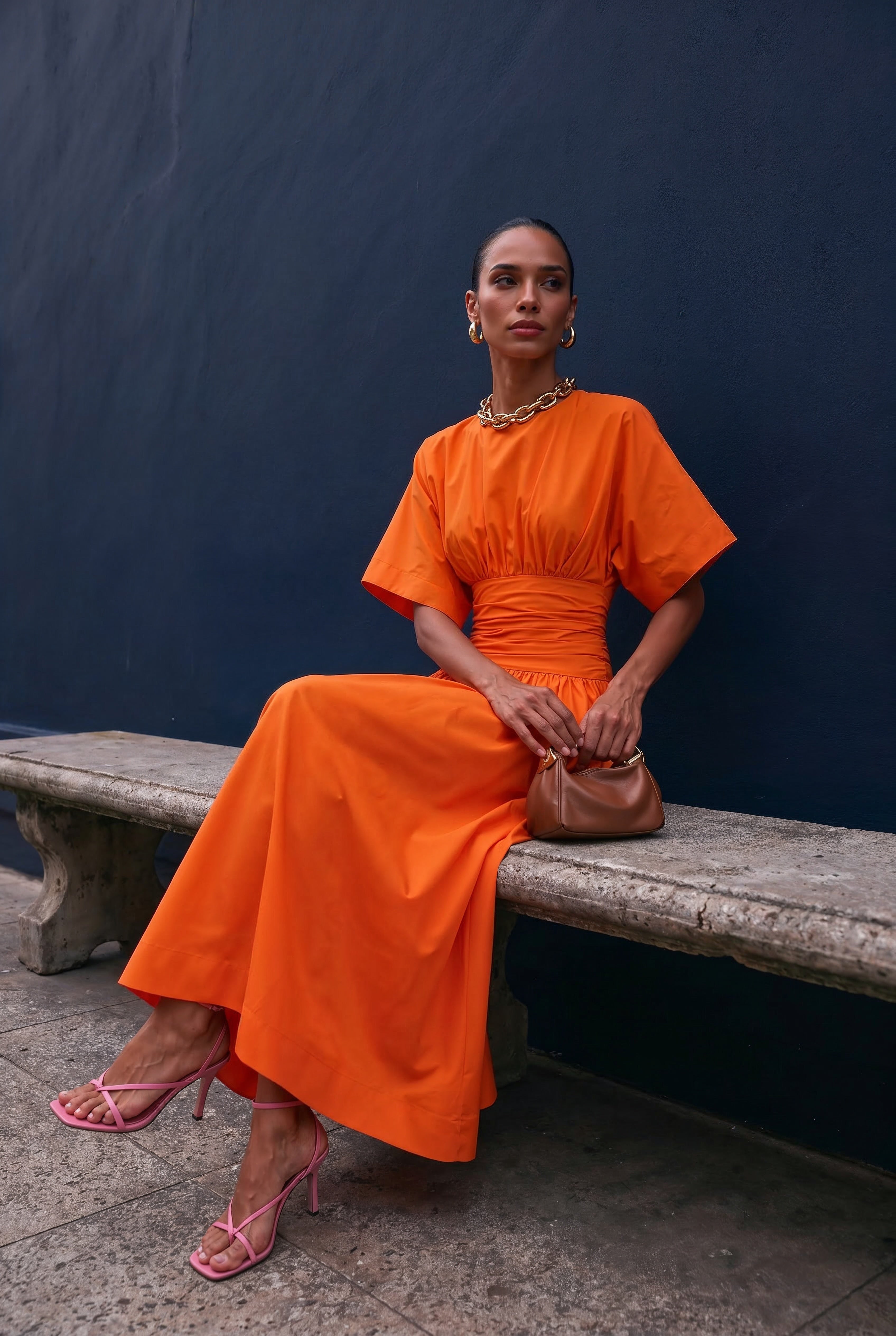 Valencia Orange Maxi Dress