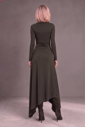 Dubai Asymmetric Jersey Maxi Dress in Six Colours