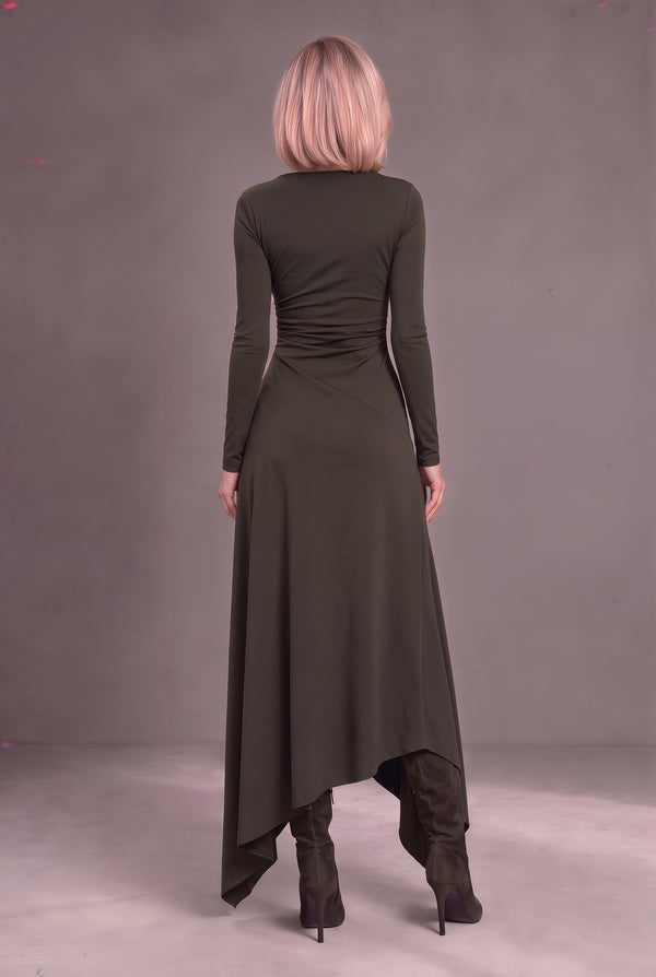 Dubai Asymmetric Jersey Maxi Dress in Six Colours