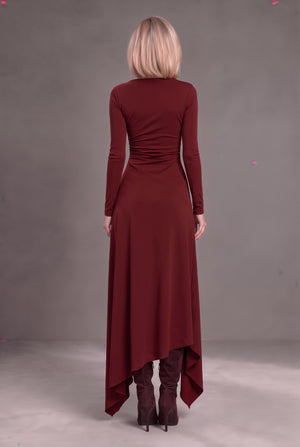 Dubai Asymmetric Jersey Maxi Dress in Six Colours