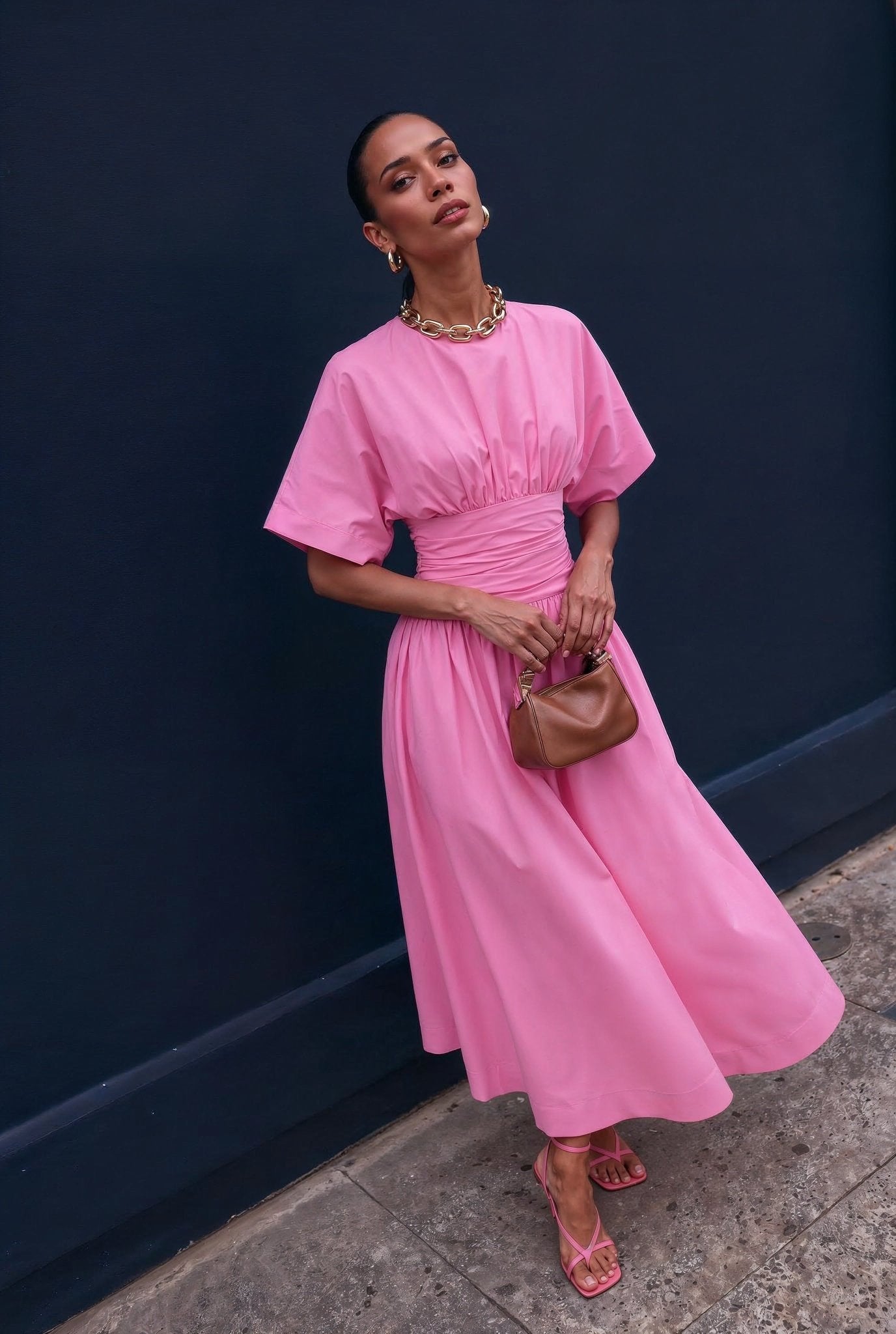 Valencia Bubblegum Pink Maxi Dress S