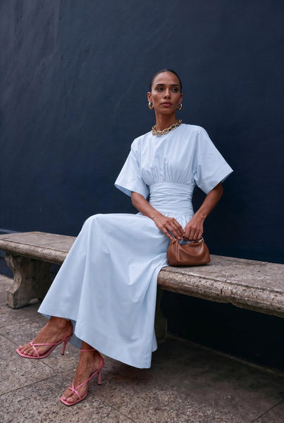 Valencia Ice Blue Maxi Dress M