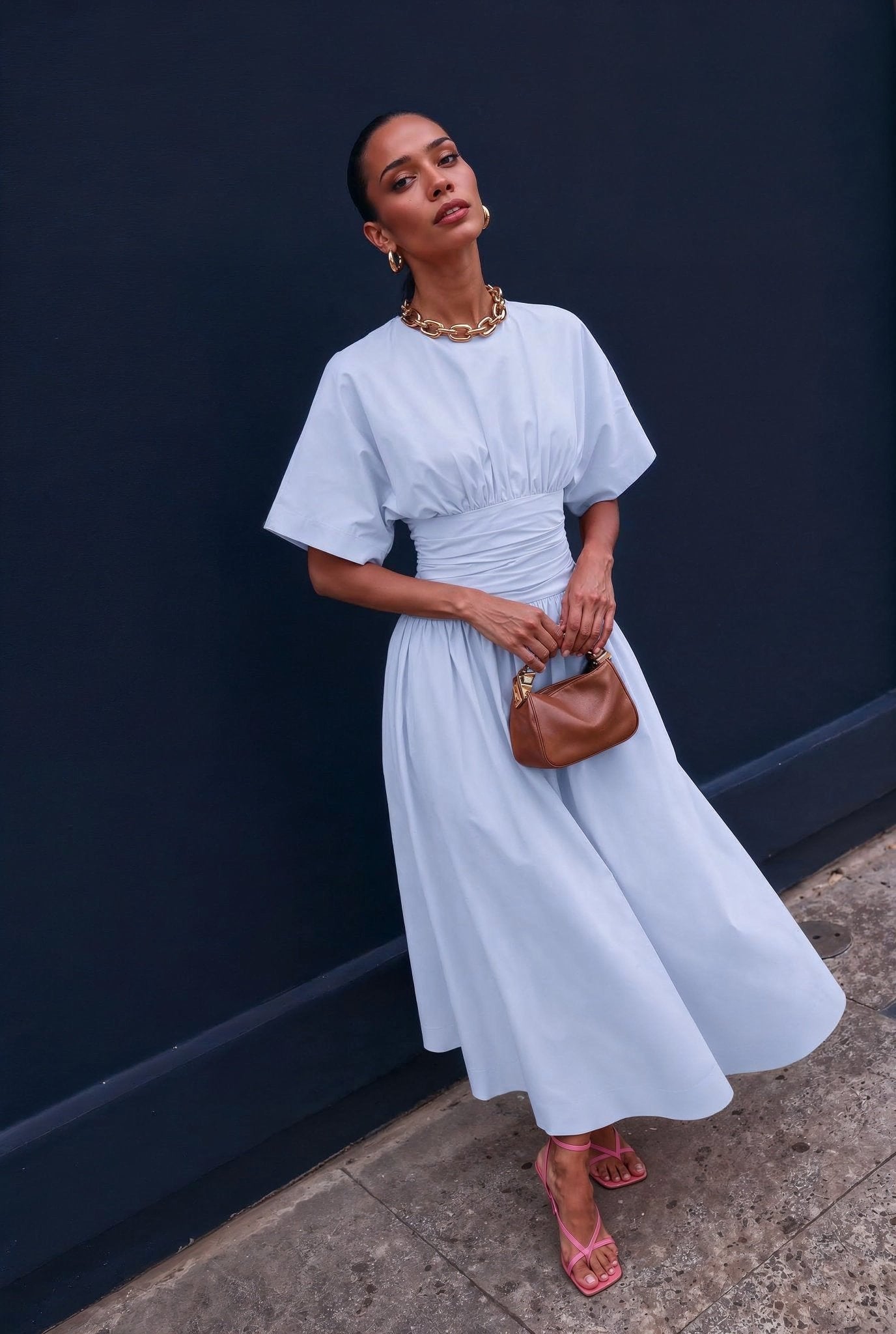 Valencia Ice Blue Maxi Dress - SIMOVSKA