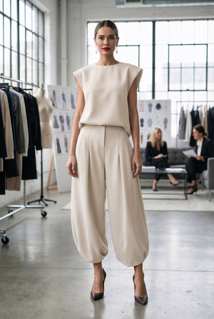 Valentina Set – Ivory Crepe - SIMOVSKA