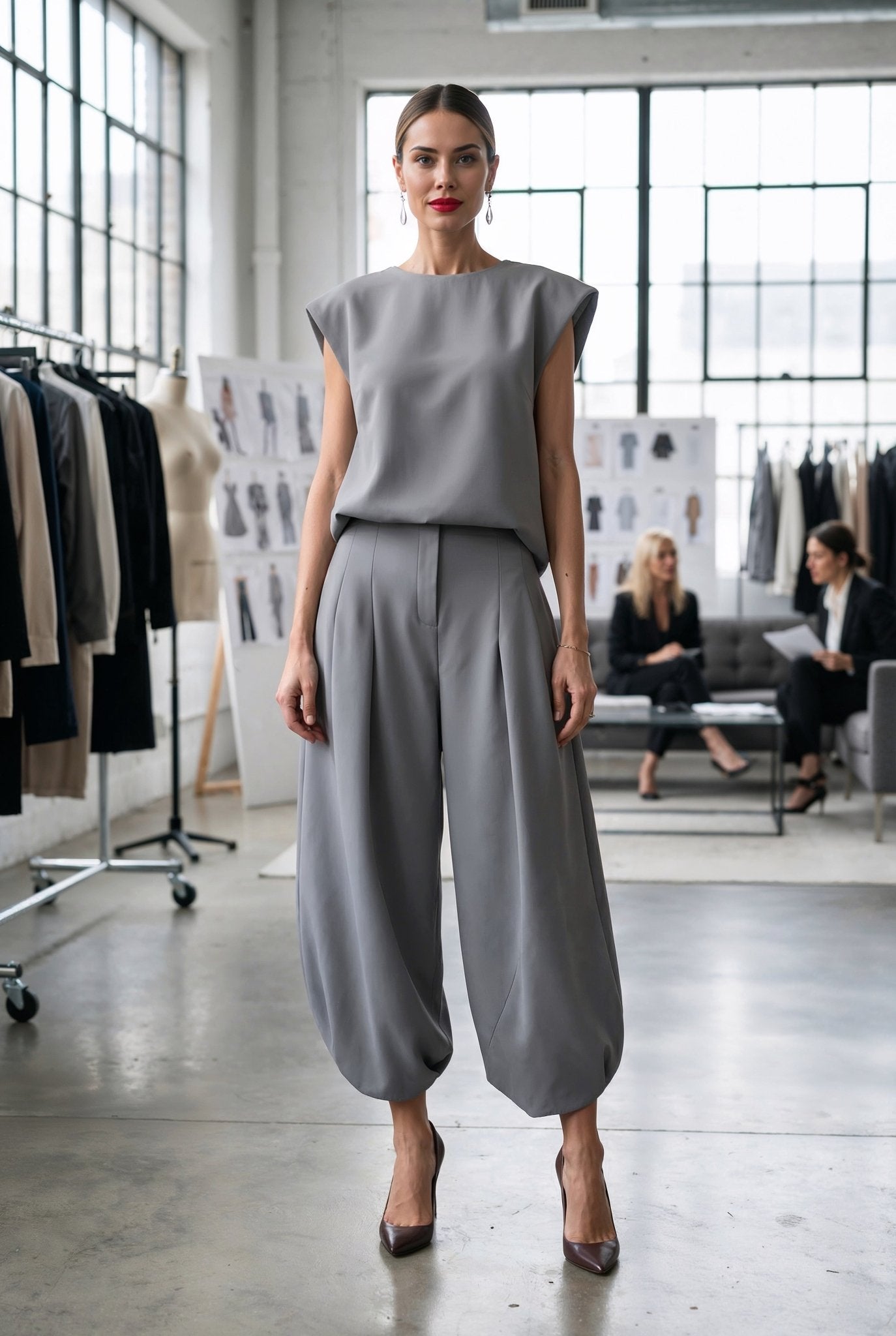 Valentina Set – Steel Grey Crepe - SIMOVSKA
